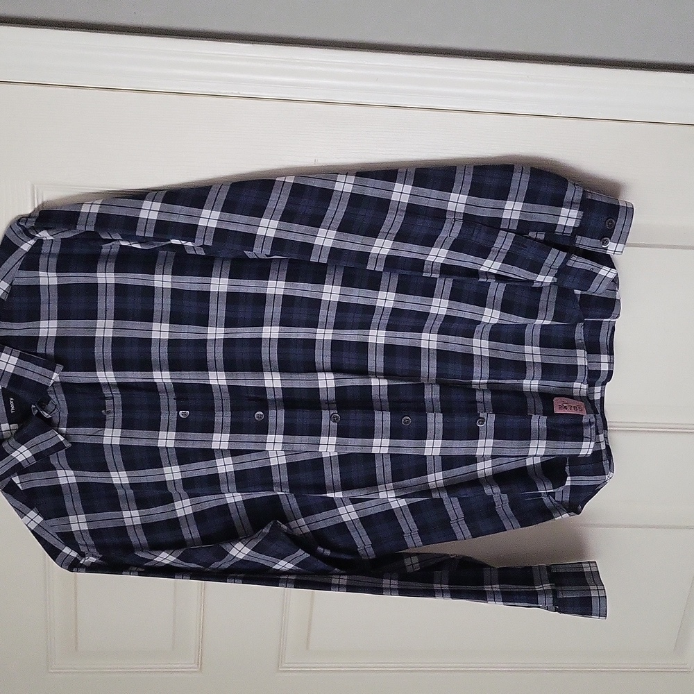 Theory from Nordstrom men's blue Sylvan Cullen  plaid shirt